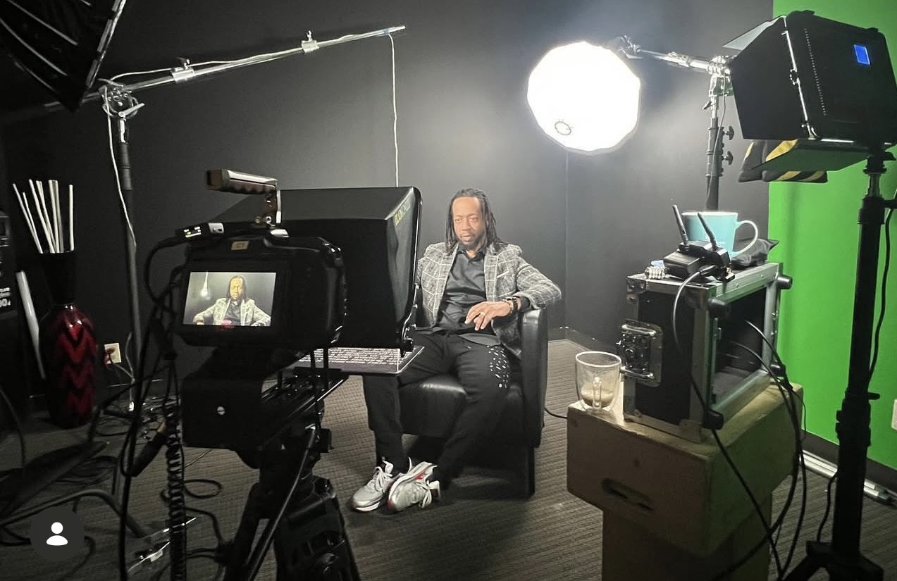 Tommy Walker in the studio with full lighting setup